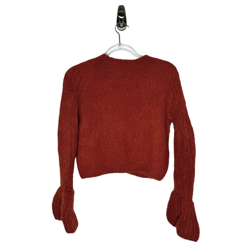 EXCESS ONLY | Sustainable Handmade Mohair Angora Bell Sleeve Cropped Cardigan - Picture 4 of 9